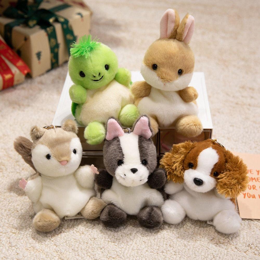 Stuffed Animals Mini Panda Doll Keychain Cute Pet Series Horse Plush Keyring  Kids Toy