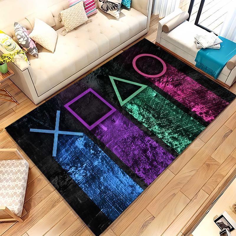 Cartoon Game Gamer Zone Controller Logo Living Room Non-Slip Area Rug Soft Carpet for Bedroom Playroom Sofa,Home Decor Doormat