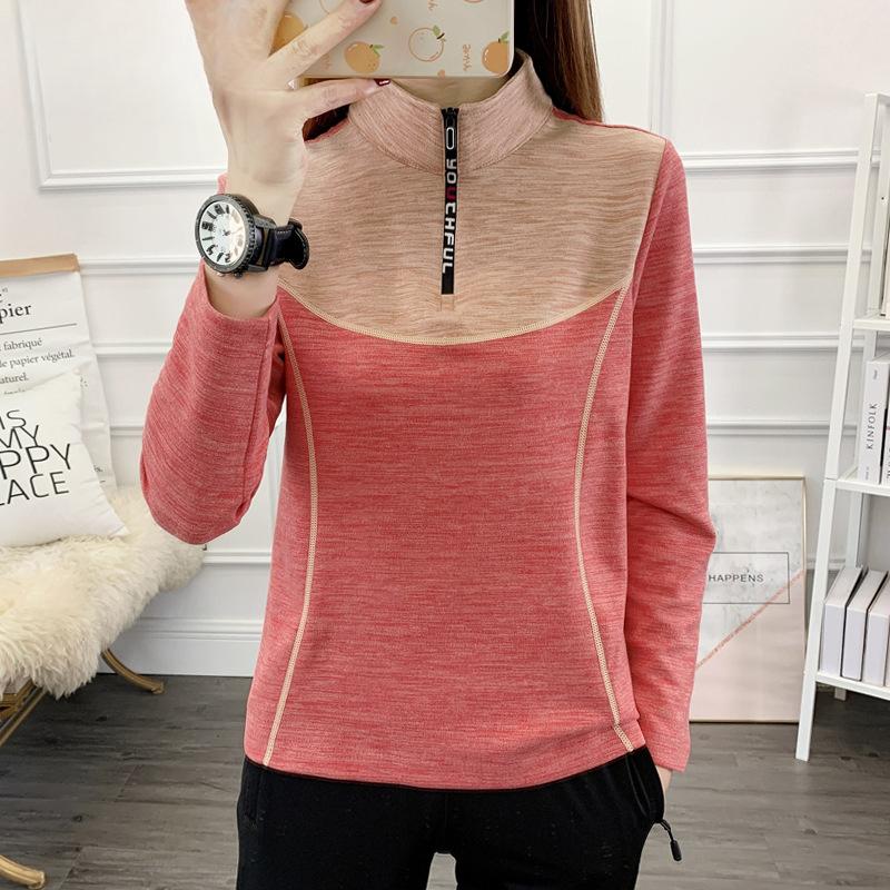 

Женский тонкий флисовый свитер из немецкого флиса для активного отдыха, ветрозащитный и теплый, с длинными рукавами и воротником-стойкой, в цвет топа L оранжевый