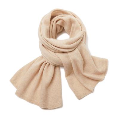 Unisex 100% Pure Cashmere Large Plain Knit Scarf for Autumn and Winter