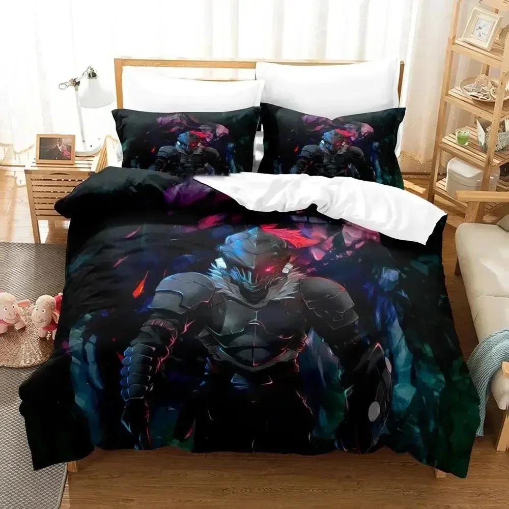 3D Anime Goblin Slayer Bedding Set Duvet Cover Sheet Printed Bed Set Pillowcase Bed Full Queen King Size Comforter Bedroom