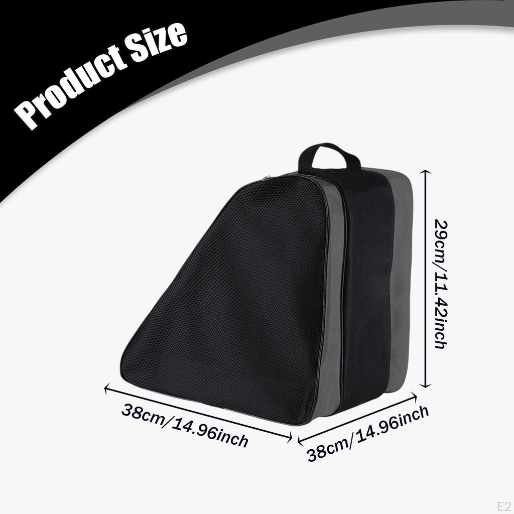 Skate Bag Container Large Capacity 3 Layer Nylon Skating Shoes Storage Carry for Men Adults