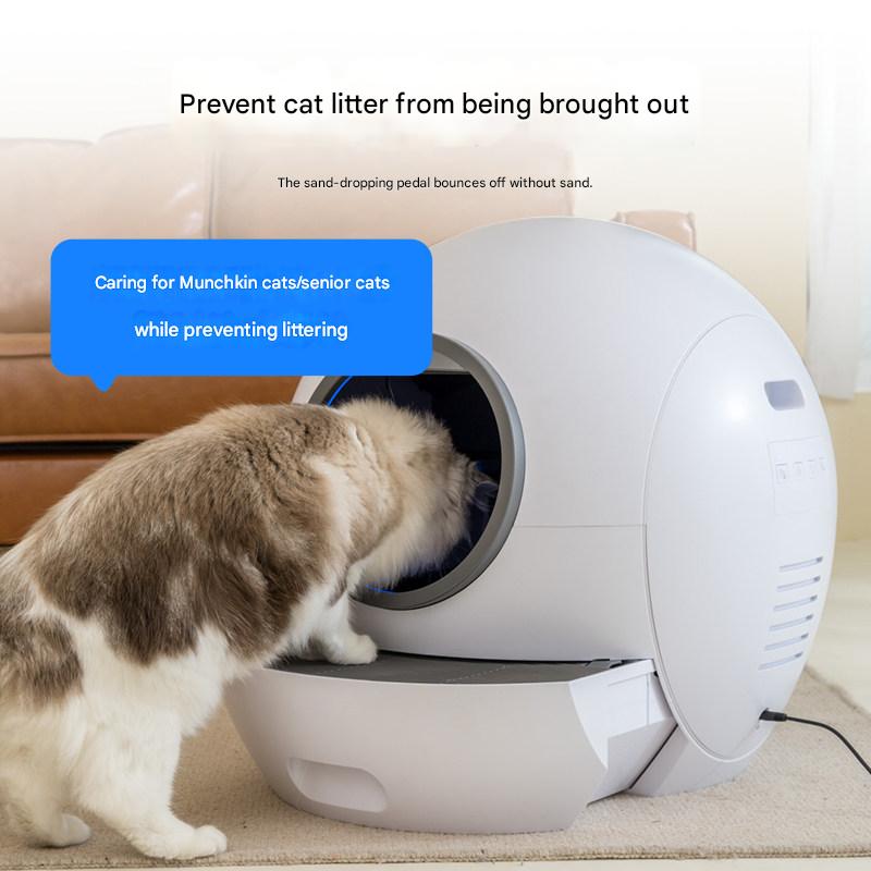 Smart Cat Toilet Extra-Large Fully Automatic Cat Litter Box Fully Enclosed Electric Deodorizing Scooping Machine Cat Care Kit