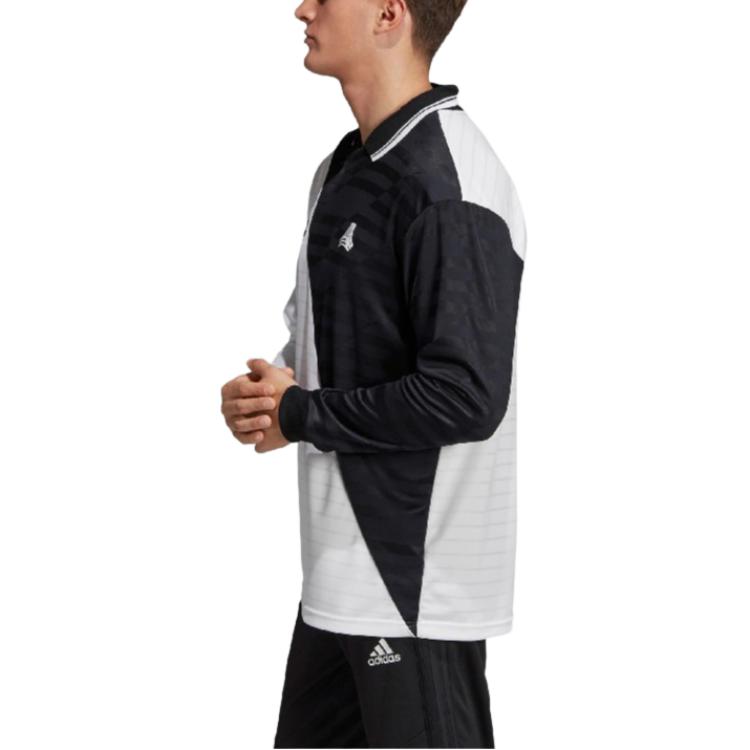 Adidas Tango Advanced Color Block Comfortable Breathable Polo Long Sleeve T-Shirt Men Tops Black DP2705