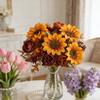 1/4PCS Artificial Flowers Silk Holding Sunflower Valentine's Wreath Wedding Brial Bouquet Home Room Arrangement Vase Sill Decora
