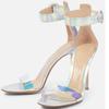 Women's Sandals Summer 2025 Patent Sexy Peep toe Stiletto High Heels Luxury Silver Strappy Wedding Dance Shoes Ladies Big Size