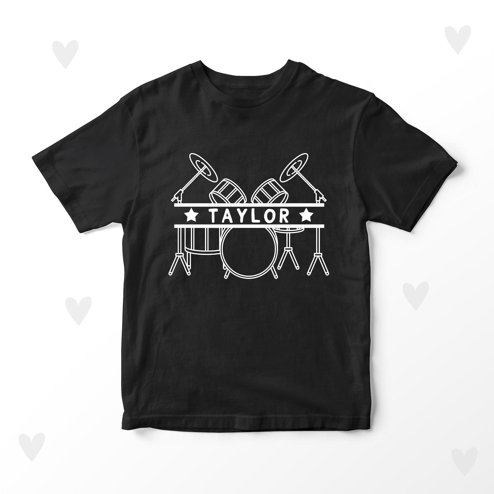 Drums Kids T-shirt Personalised Name Drum Kit 150