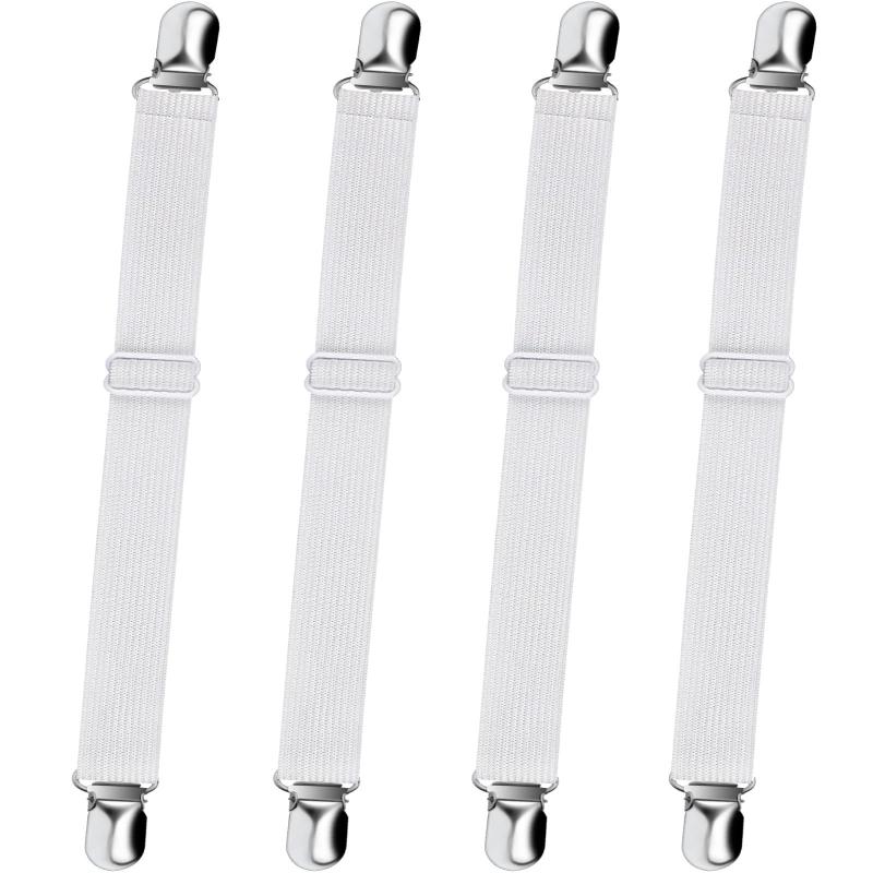 Bed Sheet Holder Adjustable Elastic 12 Clips Fixed Holder Mattress Clip Fasteners Cover Blankets Grippers Fixing Non-Slip Strap