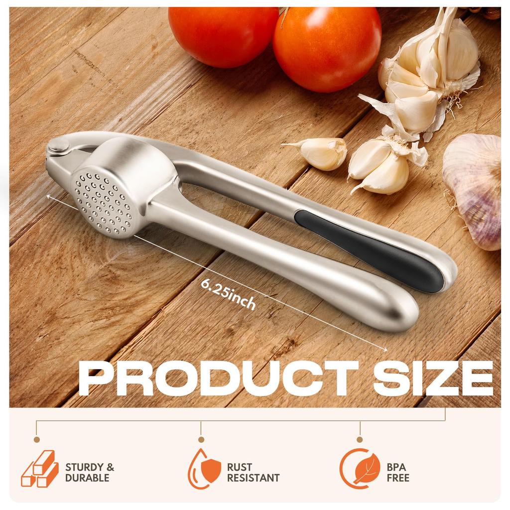 Premium Garlic Press Stainless Steel Garlic Mincer Easy CleanManual Garlic Press Professional Garlic Mincer Grinder Kitchen Tool