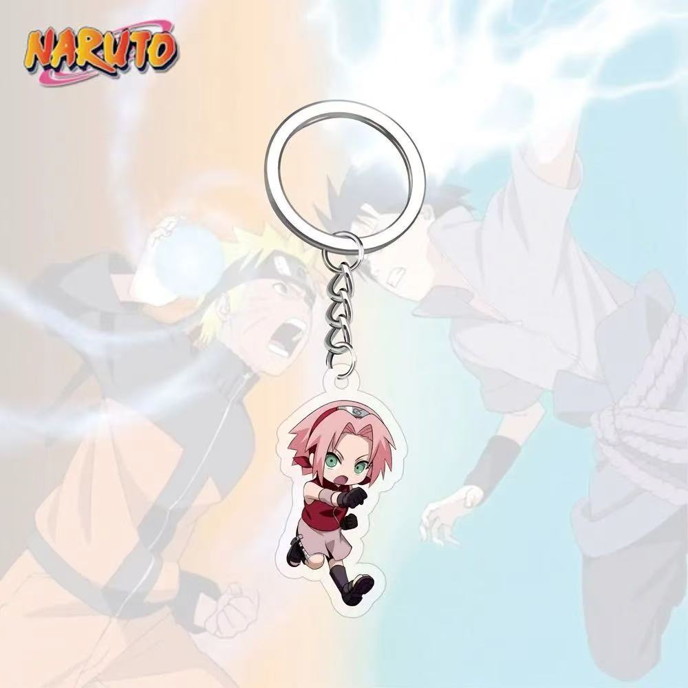 Llavero acrílico de Anime Naruto, accesorio, llavero de dibujos animados de Uzumaki Naruto