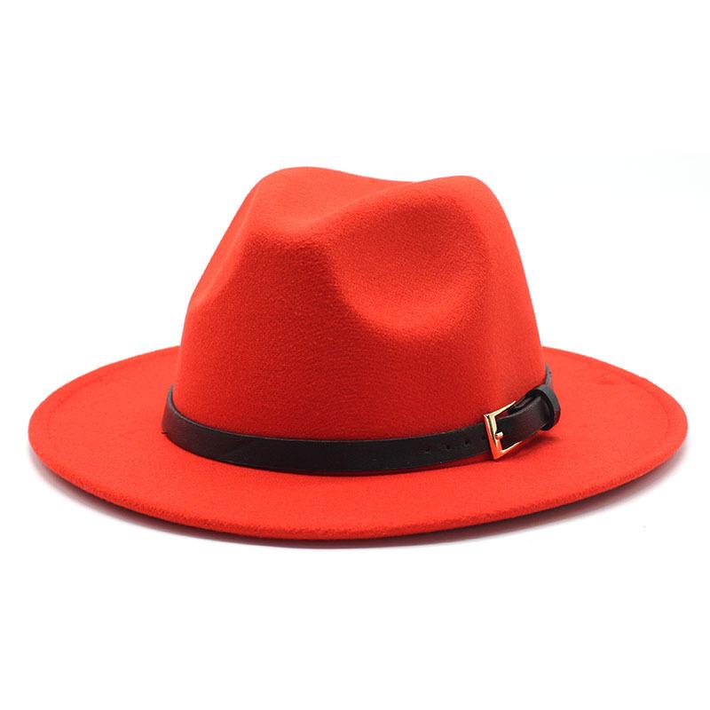 Hat Men'S And Women'S Jazz Hat Quarterly British Retro Belt White Top Hat Woolen Gentleman'S Hat