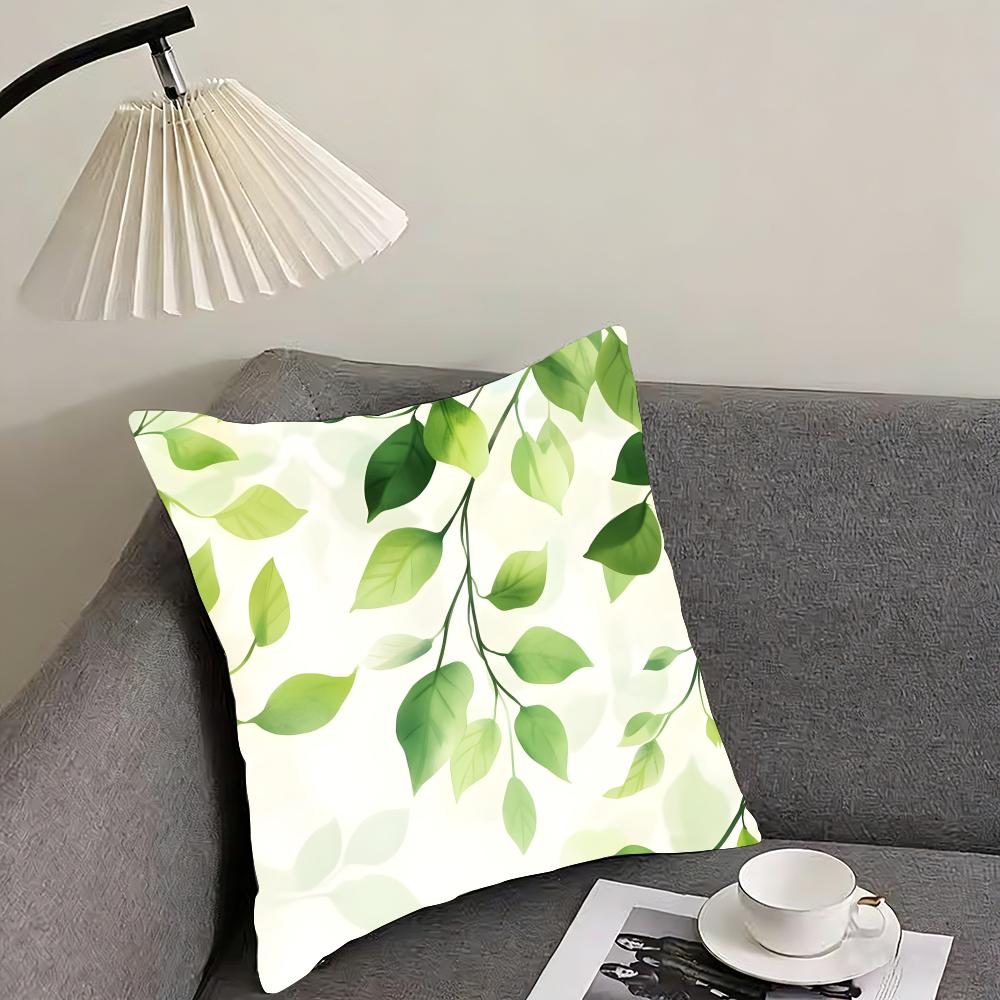 Leaves Ins Cushion Cover Pillowcase Ultra Soft Skin Friendly Fabric Cloud Like Comfort & Concealed Zipper