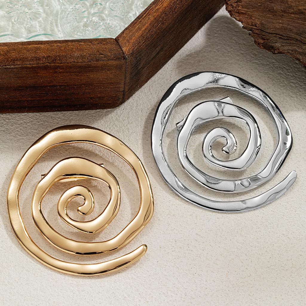 1 personalized and versatile geometric spiral symbol hollow and alloy women's brooch for daily commuting wear