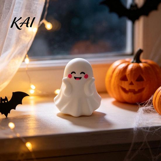 Novelty Office Desk Decor Halloween Ghost Pen Holder, Cute Mini Figurine Decor, Funny Desktop Cup Pencil Stand Ornament, Creative Organizer