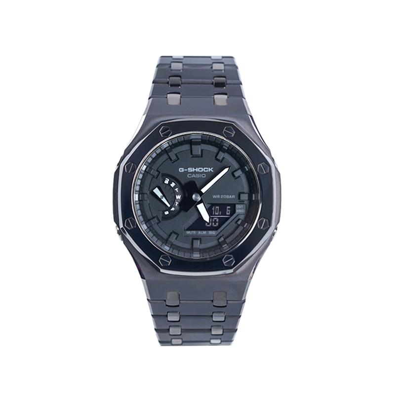 

CASIO Men Liquid Crystal/Analog Dual Display Series Black Watch GA-2100-7A- Gunmetal Knight