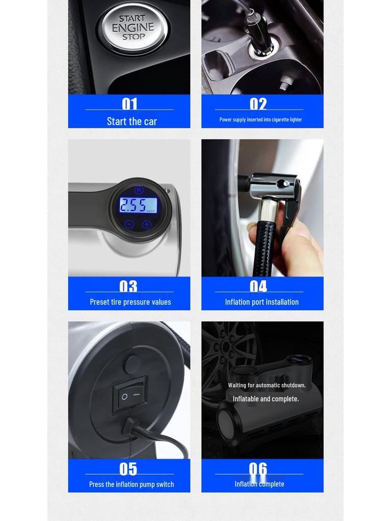 High-Power Portable Digital Tire Air Pump