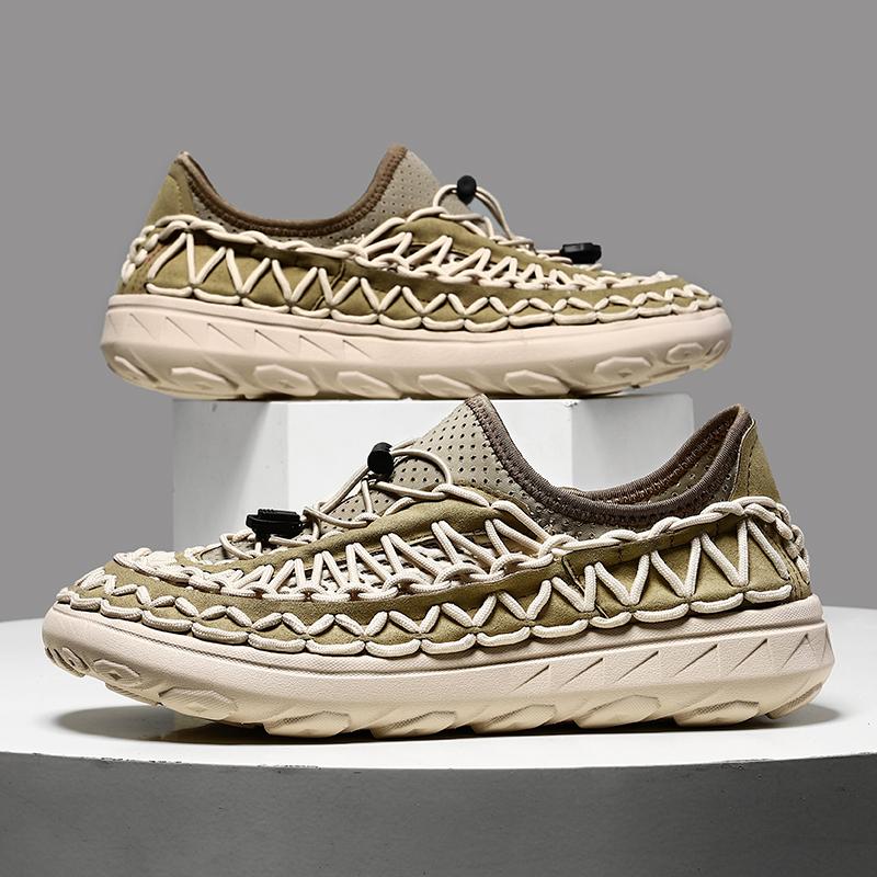 Mesh Men's Casual Sandals Weave Man Walking Shoes 2025 Leisure Men Outdoor Footwear 2025 New Mens Slip on Luxury Sandals