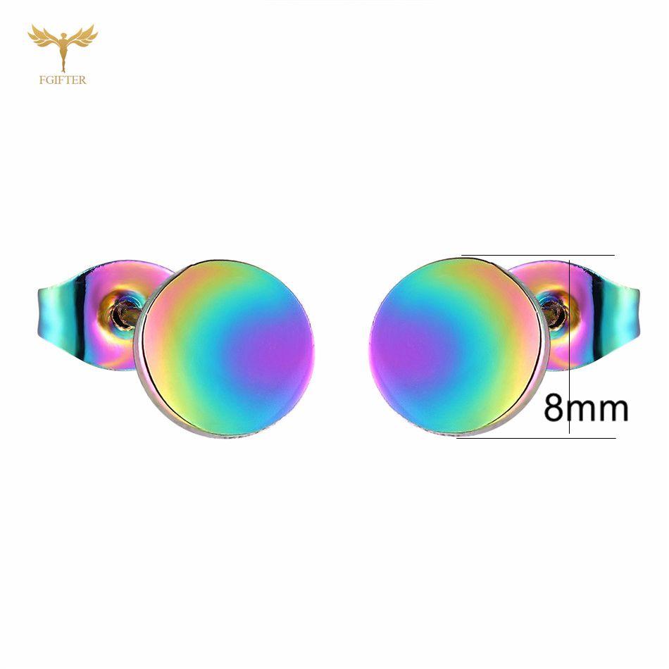 12 Paare Einfache Geometrische Ohrringe Großhandel Rund Quadratisch Stern Blitz 8 Stil Edelstahl Stecker Ohrringe Set Frau Zirkon