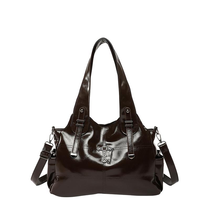 Fashion PU Zipper Casual Shoulder Bags Advanced Sense Large Capacity Underarm Bag 2026 New Versatile Concise Commute Tote Bag