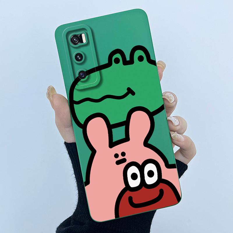For Vivo V20 SE Case V2022 V2023 Lovely Cartoon Cat Liquid Silicone Soft TPU Shockproof Bumper For Vivo V20SE Phone Cover Funda