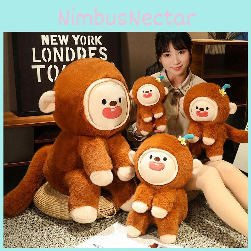 Adorable Changeable Face Monkey Plush Doll Soft And Cuddly Animal Toy For Kids