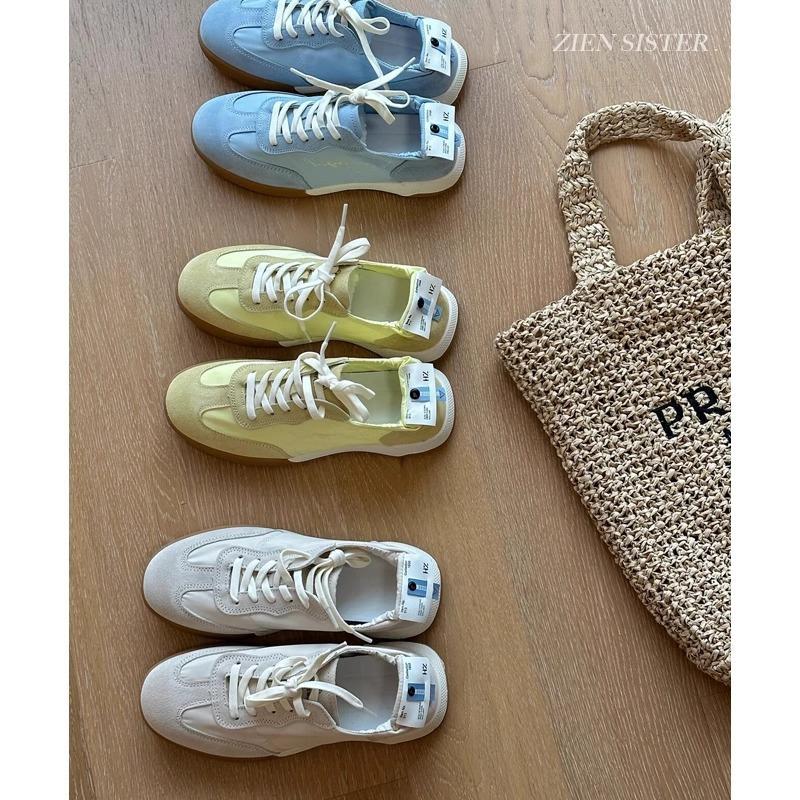 Forrest Gump Shoes Women's 2025 New Ballet Training Shoes Lace-up Retro Versatile Work Lightweight Breathable Sports Little White Shoes