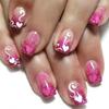 24x Glittering Full Cover False Nail Heart Press On Nail Short Square Stick On Nail Acrylic Nail for Valentines Day