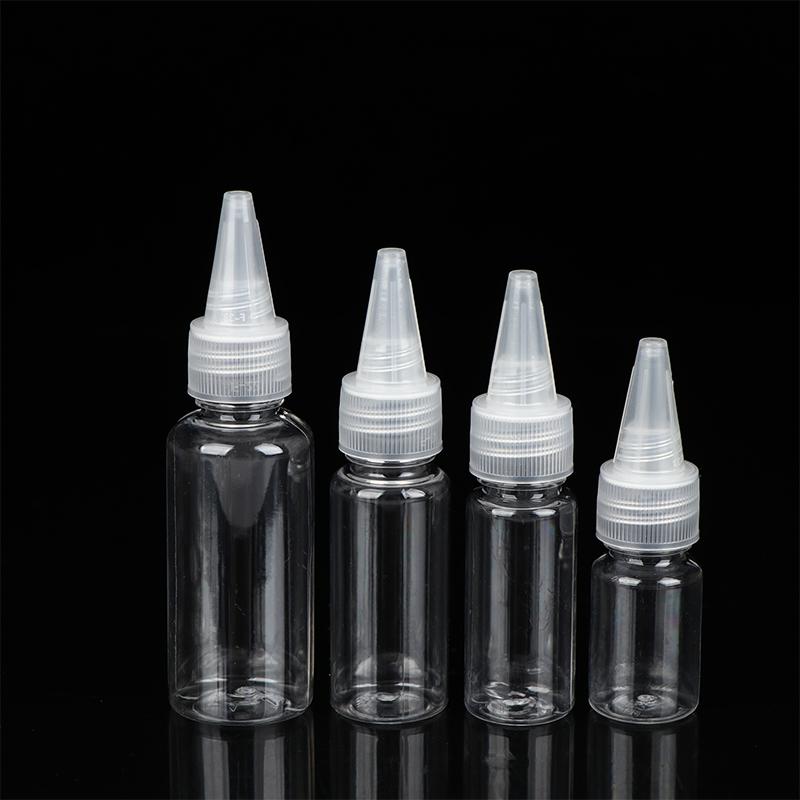 3-100 ml Leere Tropfflasche Transparentes Plastik Nachfüllbar Düsentropfer mit Kappe Quetschflasche Tattoo-Pigment-Tintenbehälter