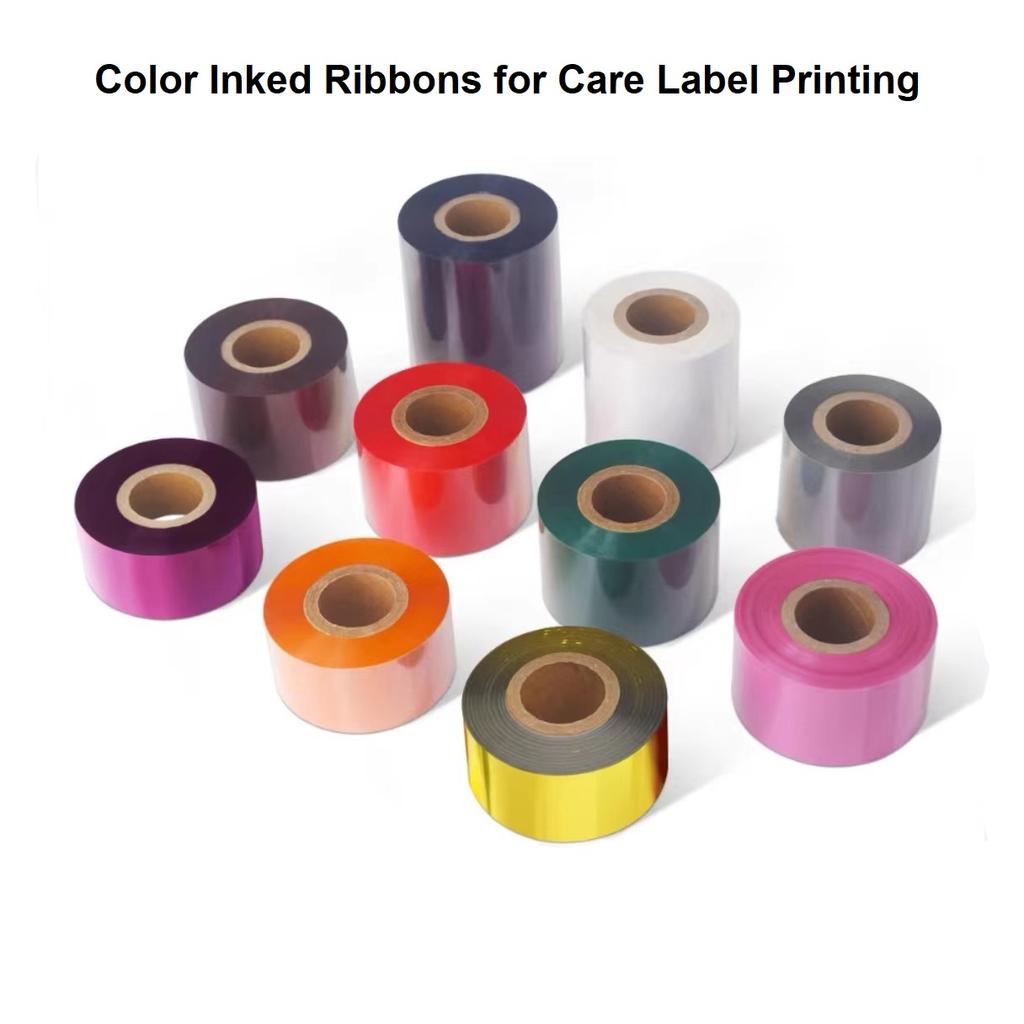 Thermal-transfer Care Tag Printer Inked Ribbon 30-50mm Care Label Printing Color Inked Ribbon Roll for Home Textiles/clothing