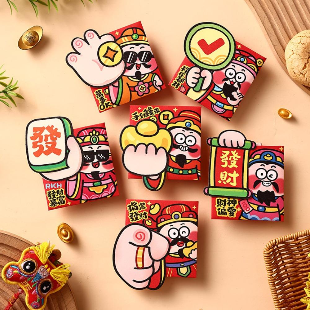 6Pcs Colorful 2027 Sheep Year Red Envelope Paper Cartoon Money Envelope Spring Festival