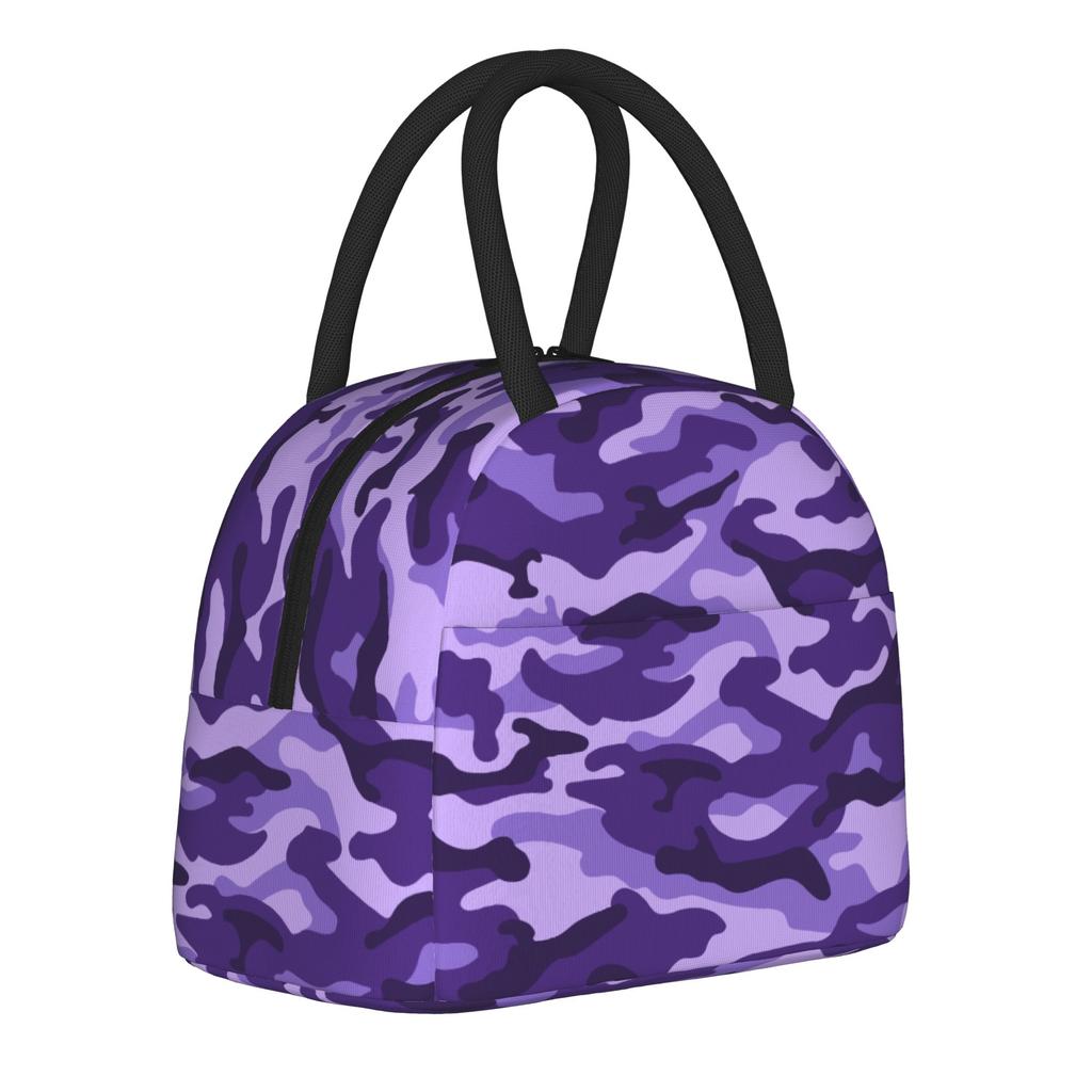 Camouflage Star Skull Insulated Lunch Bag Cooler Bag Reusable,Lunch Container High Capacity Tote Lunch Box Food Storage Bags
