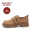 Augustine loafers women's autumn 2025 new retro thick heel single shoes Japanese British style jk small leather shoes