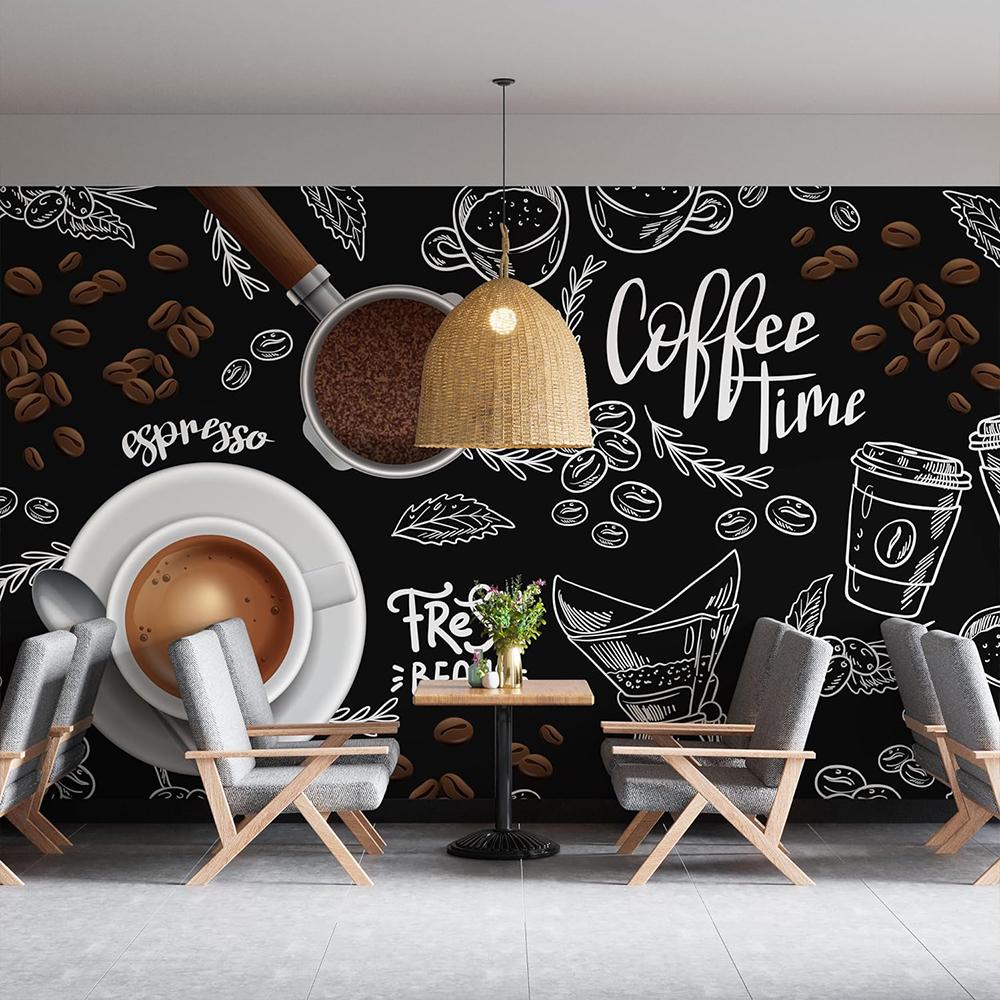 

Кафе Фрески Кофейня Кафе Обои Кофейные настенные фрески Декоры Ресторан Кафе Фон Обои 200 cm(W) x 140 cm(H)