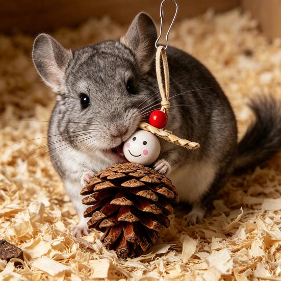 Kiefernzapfen Papageienspielzeug Haustier Zahnungsspielzeug Natürliches Kauspielzeug Haustierkäfig Hängespielzeug für Papageien Hamster Chinchillas Beißinstinkt