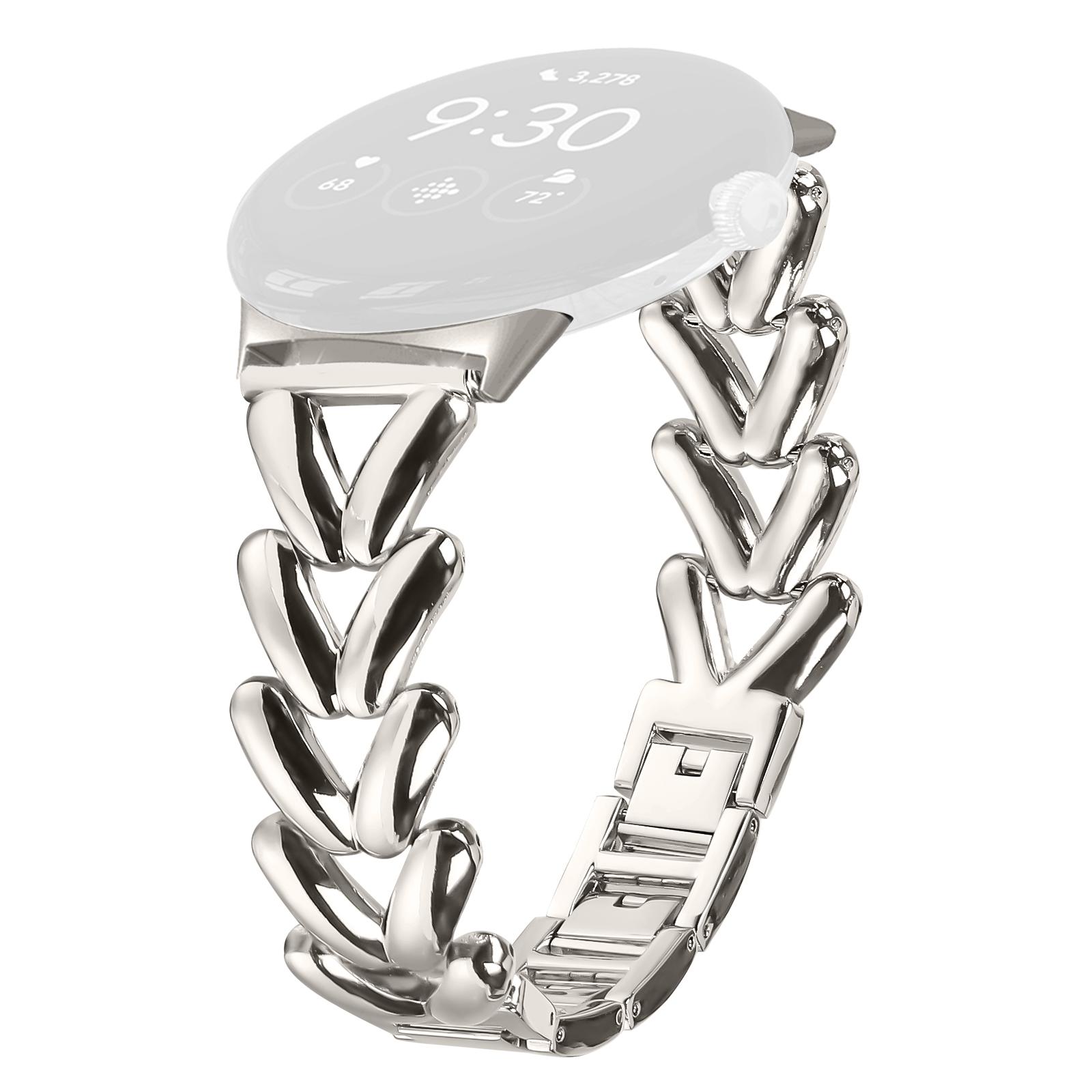 

Zinc Alloy Watch Band for Google Pixel Watch 3 41mm/Pixel Watch 2/Pixel Watch Twisted Metal Watch Strap Replacement Starlight