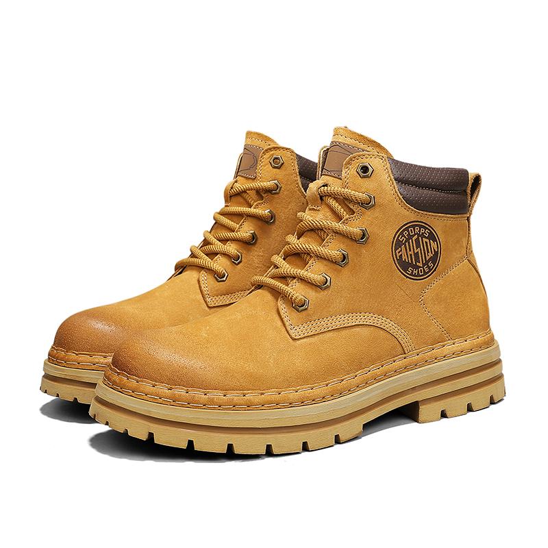 Fashion Men's Boots 2025 The Latest Leisure Comfortable Spring Summer Autumn Winter Leather Rhubarb Tough Man Wind Help Men's Shoes