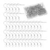 300 Pièces Fil pour Boucles d'Oreilles en Acier Chirurgical 316, Attaches Françaises avec Spirale, Couleur Acier Inoxydable, 18x18mm, Jauge 21, Broche: 0,7 mm, Trou: 2mm
