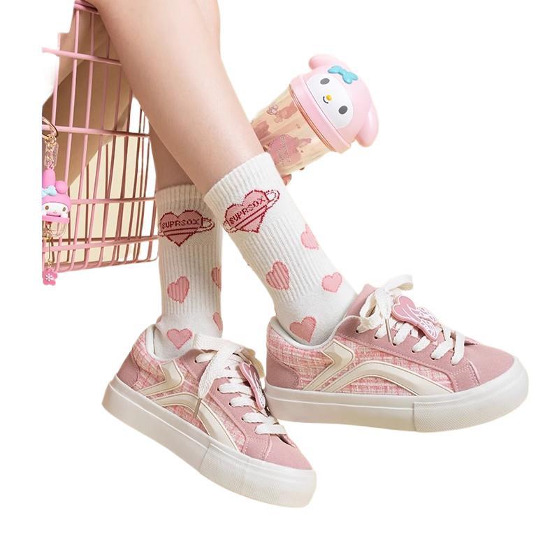 Cherry Blossom Pink Board Shoes Women's 2025 Spring and Summer New Original Niche Casual Shoes Thick-soled Small Fragrant Canvas Shoes