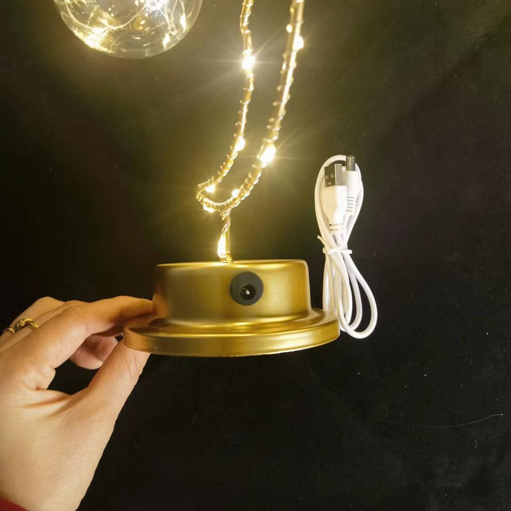 Moon Table Lamp Bedside Night Light for Bedroom Living Room Office Dorm Battery Operated Plug in Warm Light