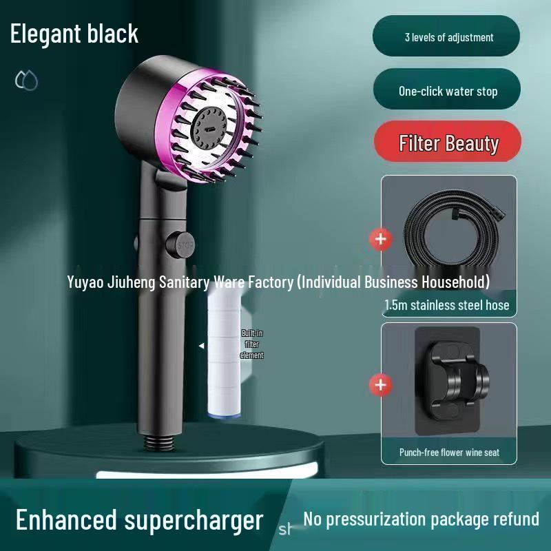 Lotus Handheld Shower Head with Powerful Spray and Filter