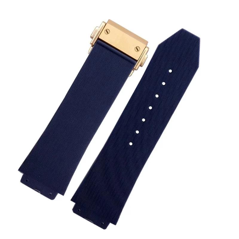 Für HUBLOT BIG BANG Silikon 26mm*19mm 25mm*17mm Wasserdichtes Herren-Uhrenarmband Kette Gummi-Uhrenarmband Kette Band