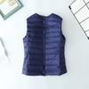 Women's Lightweight Down Vest, 2023 Autumn/Winter, Short Style, Round/V-Neck, Two-Way Collar