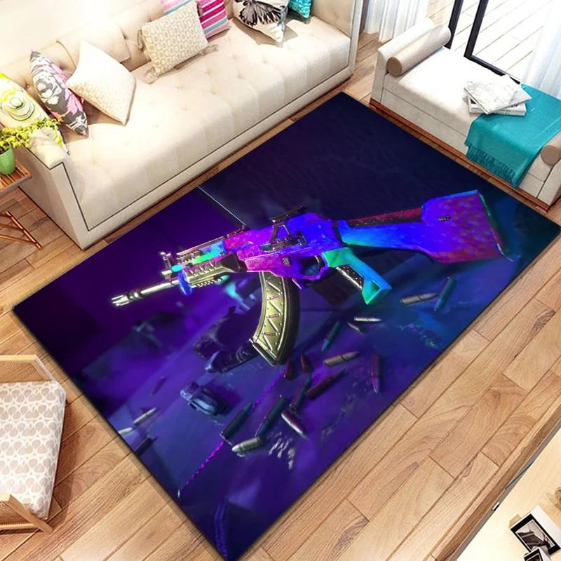

3D Rifle Pistol Revolver Gun Cartoon Area Rug,Carpet Rug for Living Room Bedroom,Kitchen Doormat Bathroom Anti-slip Floor cool 40x60cm (16x24in)