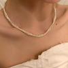 Double-Layer Silver Pearl Necklace: Retro, Versatile, Simple Clavicle Chain for Women