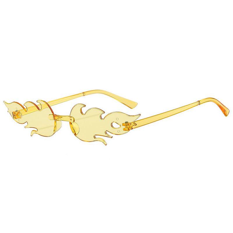 Flame Sunglasses - Trendy Frameless UV Protection Candy Color Shades for Dance Parties