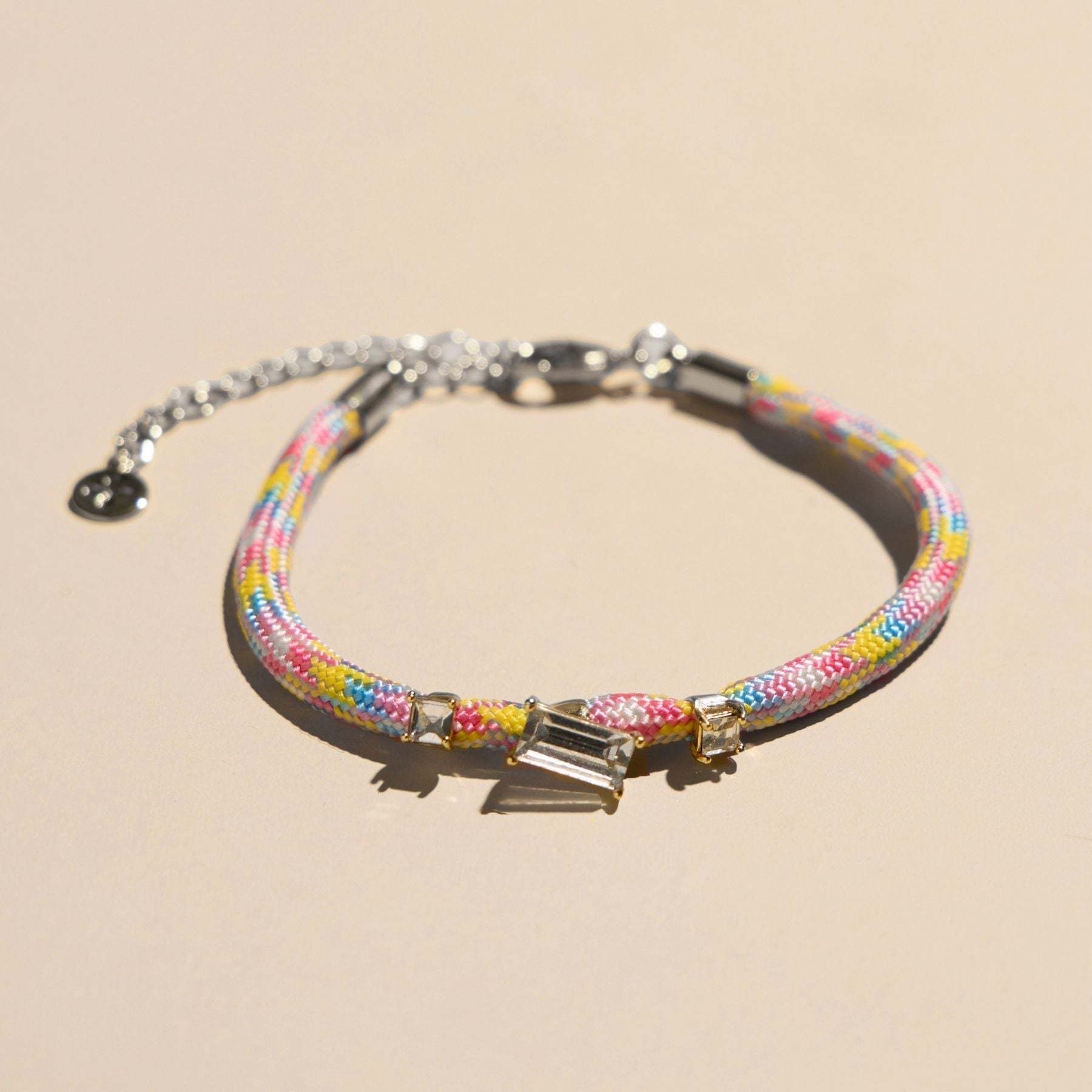 

Overseas Fresh Macaron Woven Bracelet Gradual Change Color Rope Personality Zirconium Copper Women