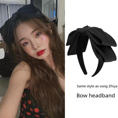 Koreanisches Niedliches Zweilagiges Großes Schleifen-Haarband - Schwarzes Haarnadel-Accessoire