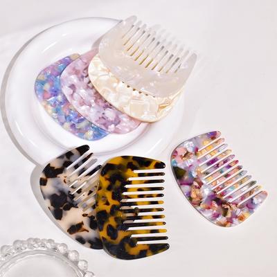 Acetato Antistatico Piccolo Pettine da Parrucchiere Donne Ragazze Retro Marmorizzato Massaggio Cuoio Capelluto Spazzola per Capelli Pettine Tascabile Portatile Strumenti per lo Styling
