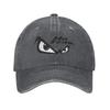 No Fear No Fear And Eyes Print Washed Denim Cap Casual Baseball Caps Adjustable Hat Summer Unisex Baseball Hats