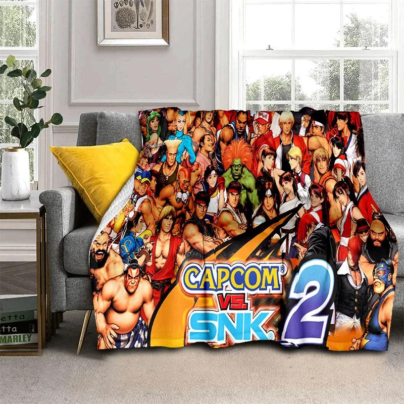 Retro Game King of Fighters Gamer Blanket,Soft Throw Blanket for Home Bedroom Bed Sofa Picnic Travel Office Cover Blanket Kids